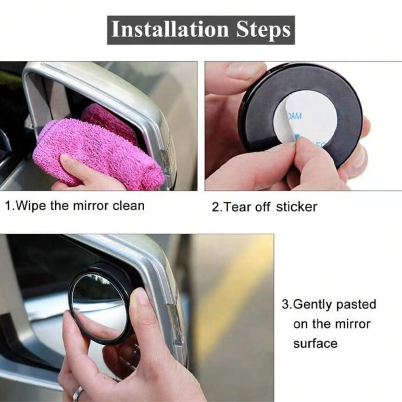 Car Blind Spot Mirror - 2 Buah Cermin Titik Buta Cembung