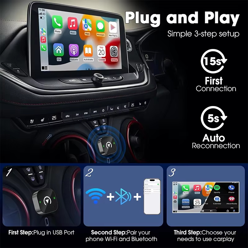 Adaptor CarPlay Nirkabel 2-in- - Car Accessories Usa ulasan dan harga