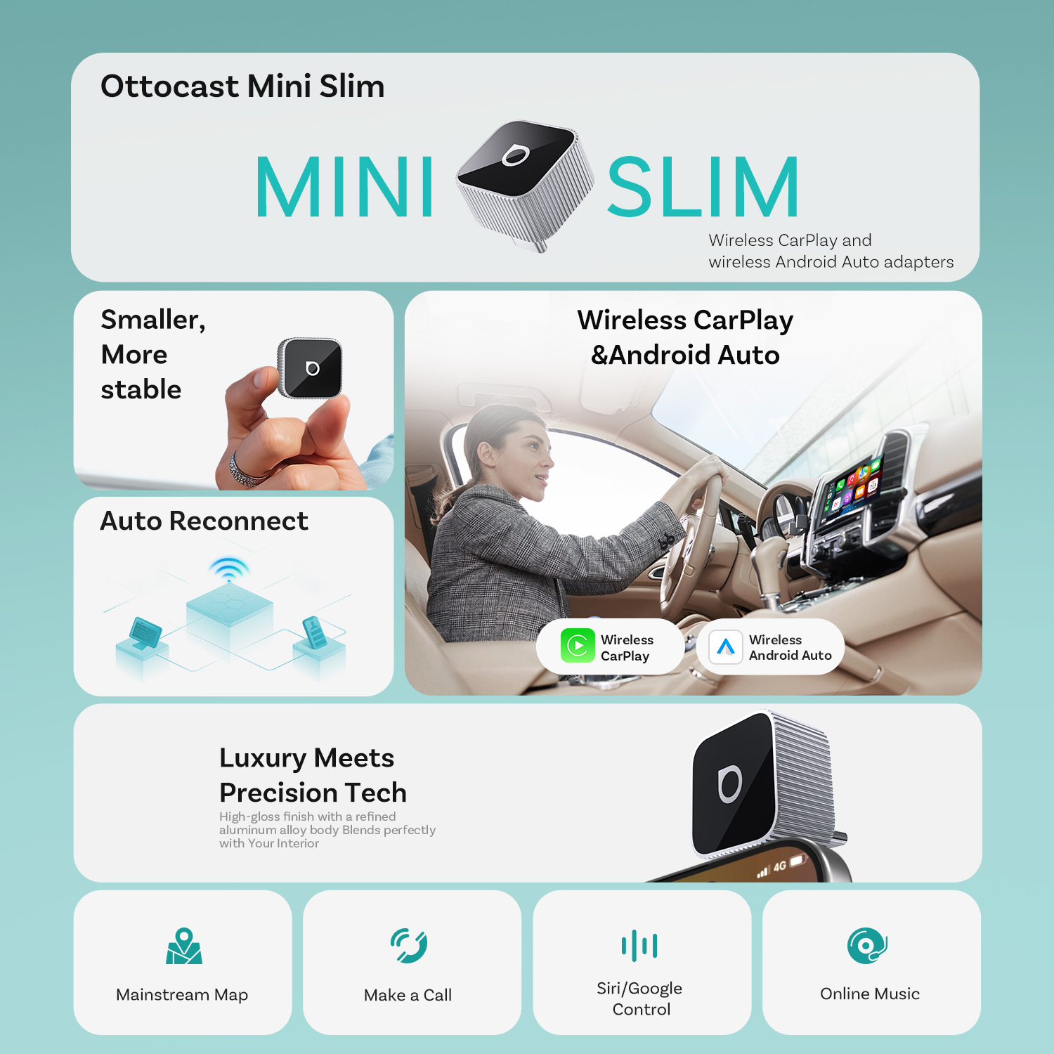 Ottocast Mini Slim Wireless Ca - Car Accessories Usa ulasan dan harga